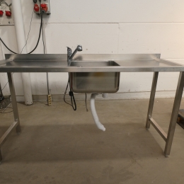Stainless steel sink - 172x60 cm